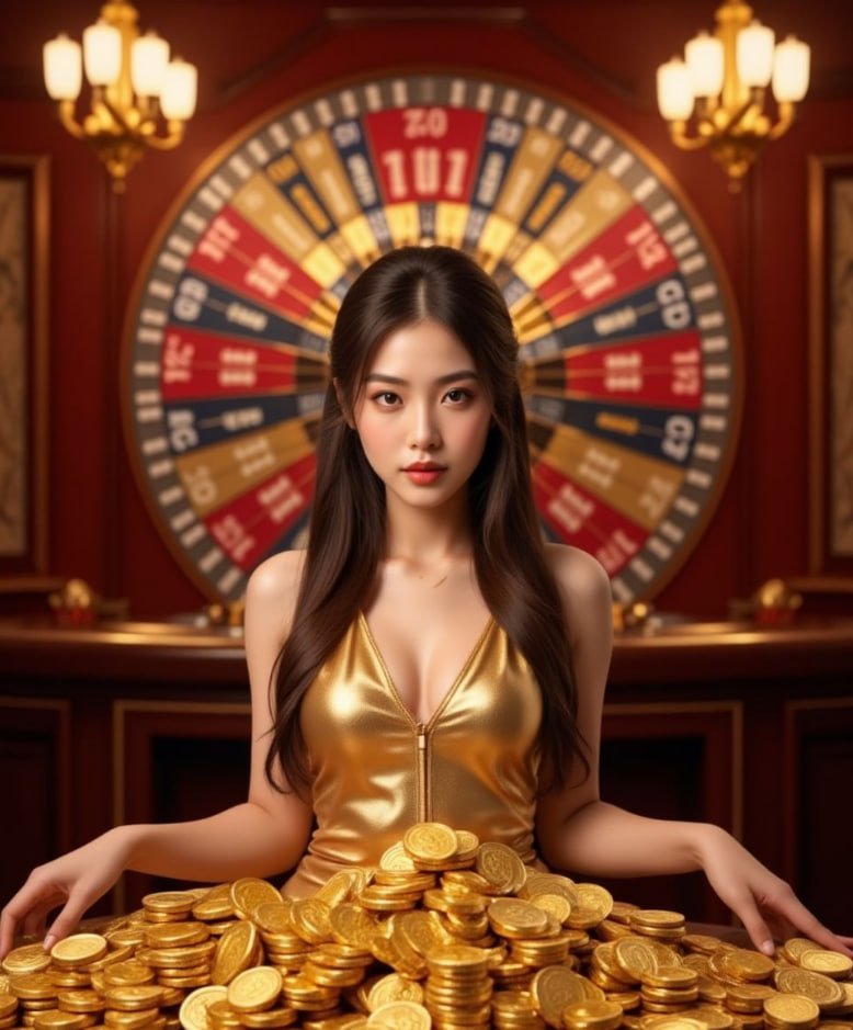 Tampilan layar permainan slot dengan simbol dan meter pengganda